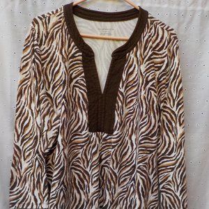 Great Condition Charter Club Woman Animal Print Tunic 2X